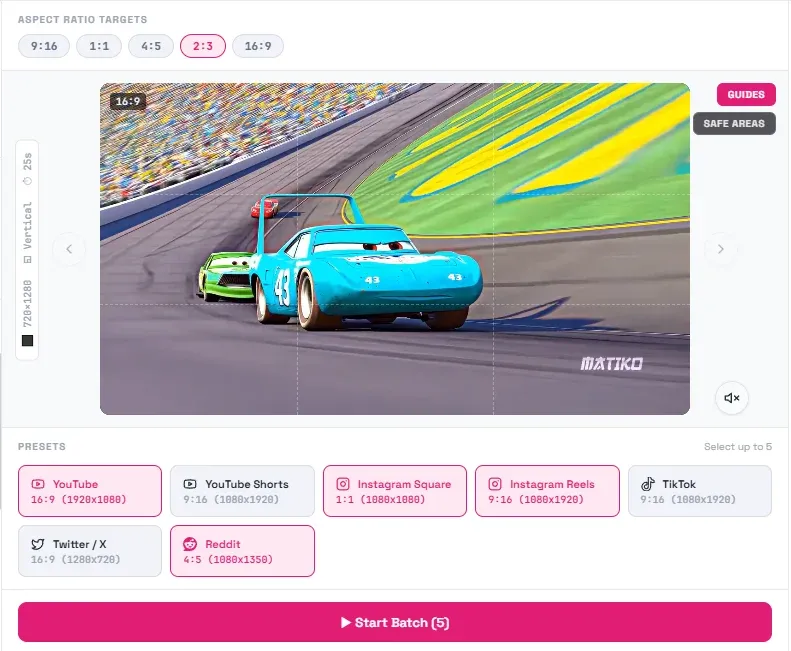 AspectShift-HtoV social media output formats
